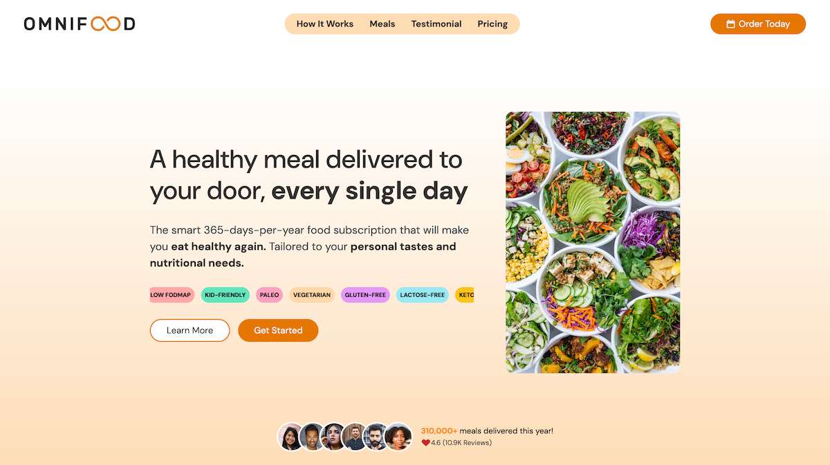 Omnifood Project screenshot